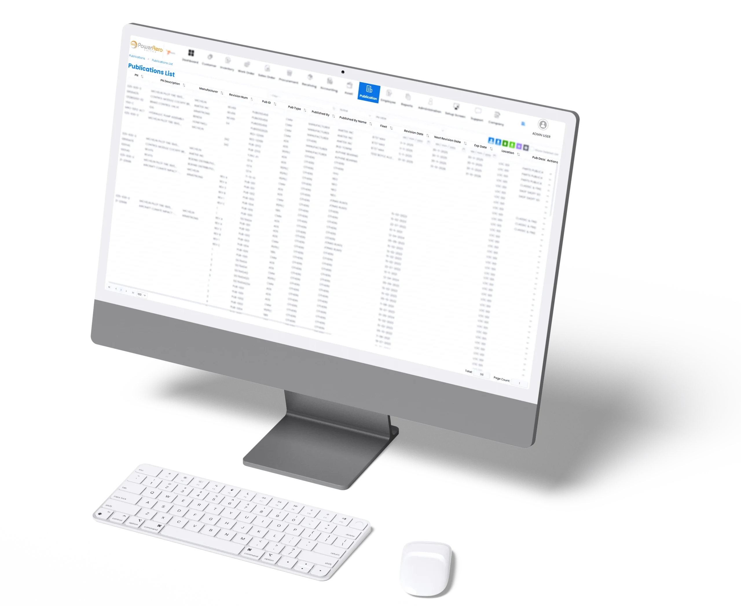 Aviation compliance certificates ERP dashboard
