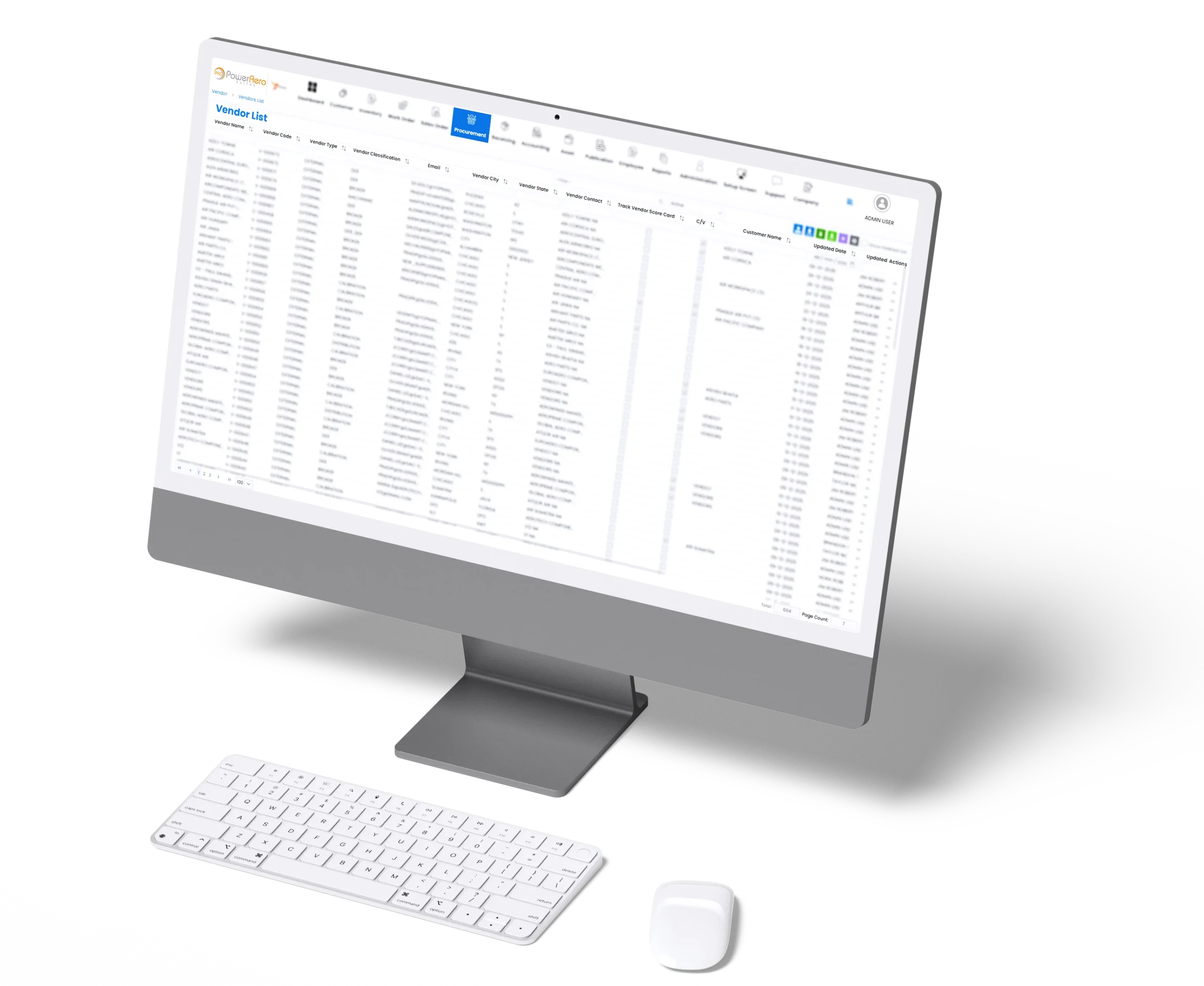 Aviation procurement and vendor management ERP dashboard